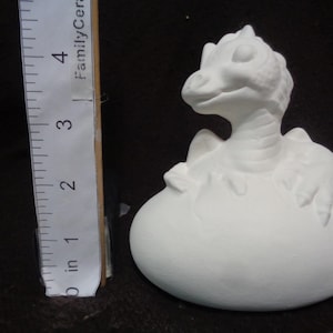 Ceramic Bisque Dragon Baby Hatching Out of Egg Shell- Ready to Paint - C068