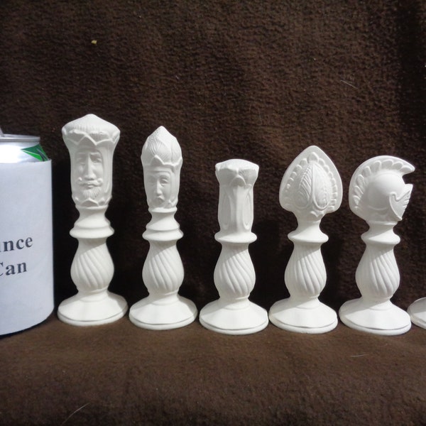 Unpainted Ceramic Bisque Chess Set Etsy