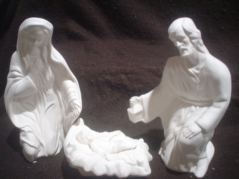 Ceramic Bisque 18 Piece Large Riverview Nativity Set Ready Etsy