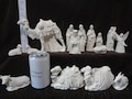 Ceramic Bisque 15 Piece MEDIUM Riverview Nativity Set - Pieces 1.5" - 5.5" Tall - READ DESCRIPTION! -Unpainted - Ready-to-Paint - C622