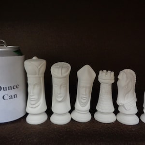 Ceramic Bisque SMALL Duncan 32 Piece Chess Set - Unpainted - Ready-to-Paint - E228