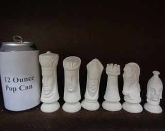 Ceramic Bisque SMALL Duncan 32 Piece Chess Set - Unpainted - Ready-to-Paint - E228