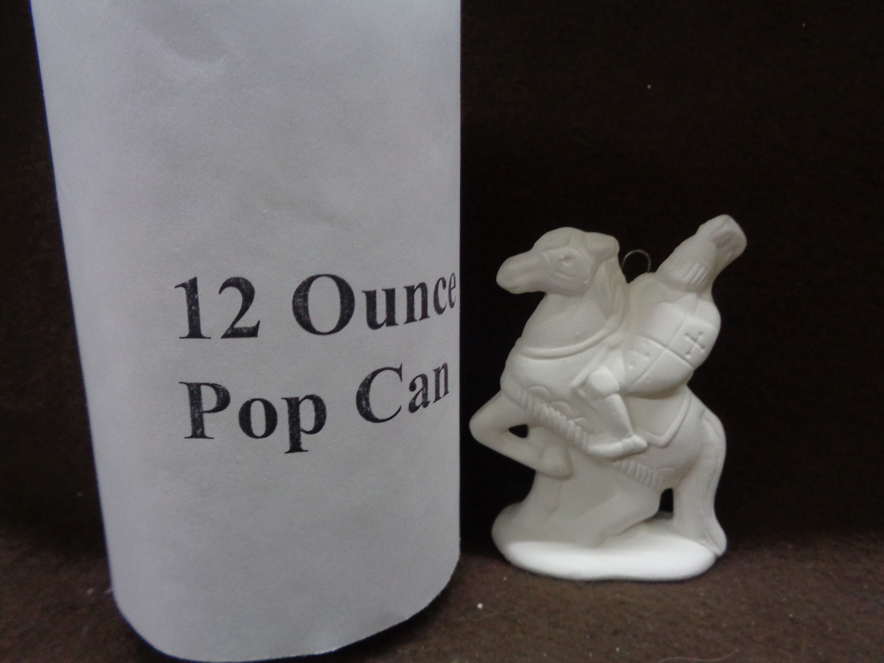 Ceramic Bisque Ornament: 3 Knight on Horse -Ready to Paint - D259