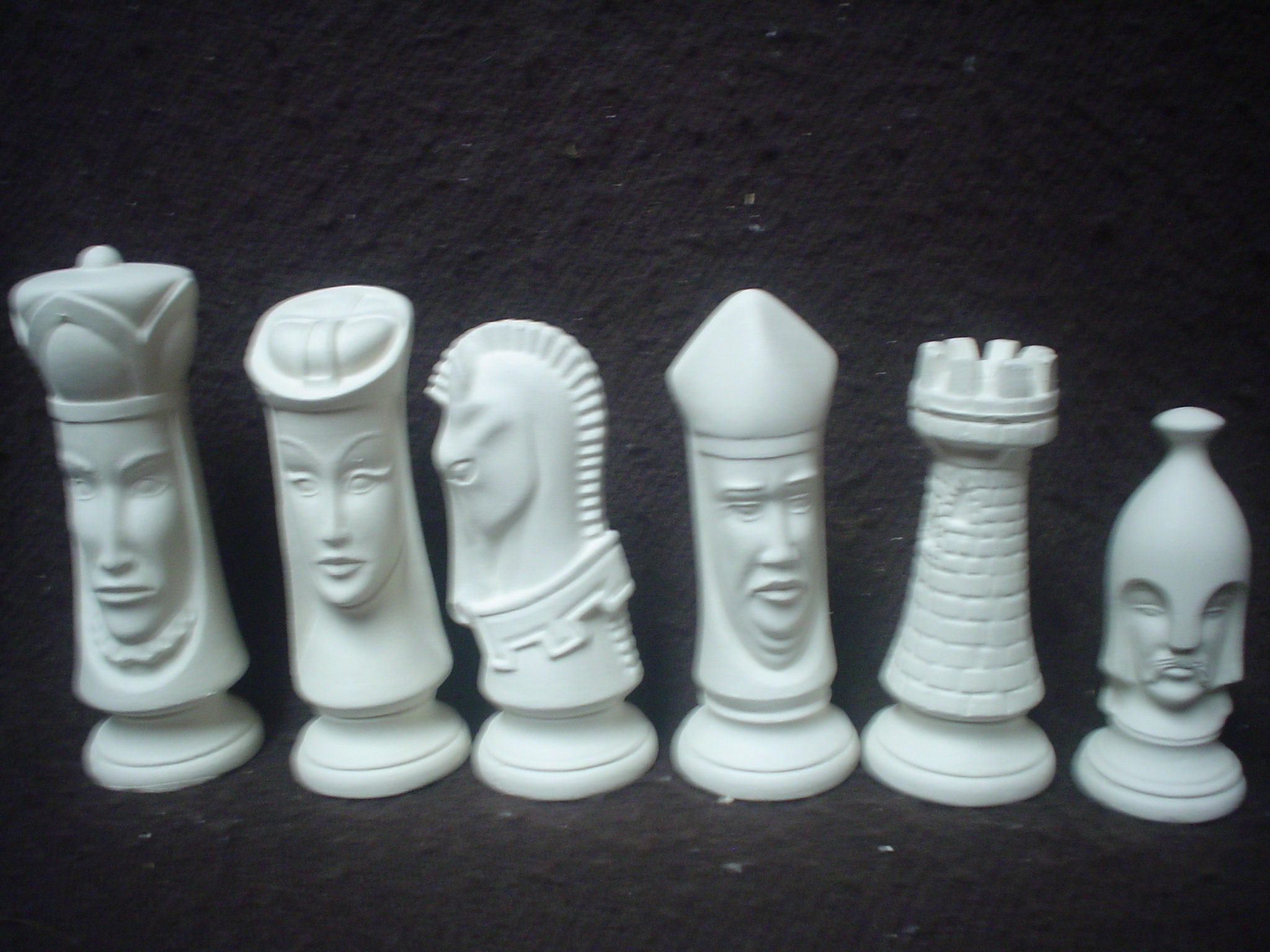 Ceramic Bisque Duncan 32 Piece Chess Set Unpainted Etsy