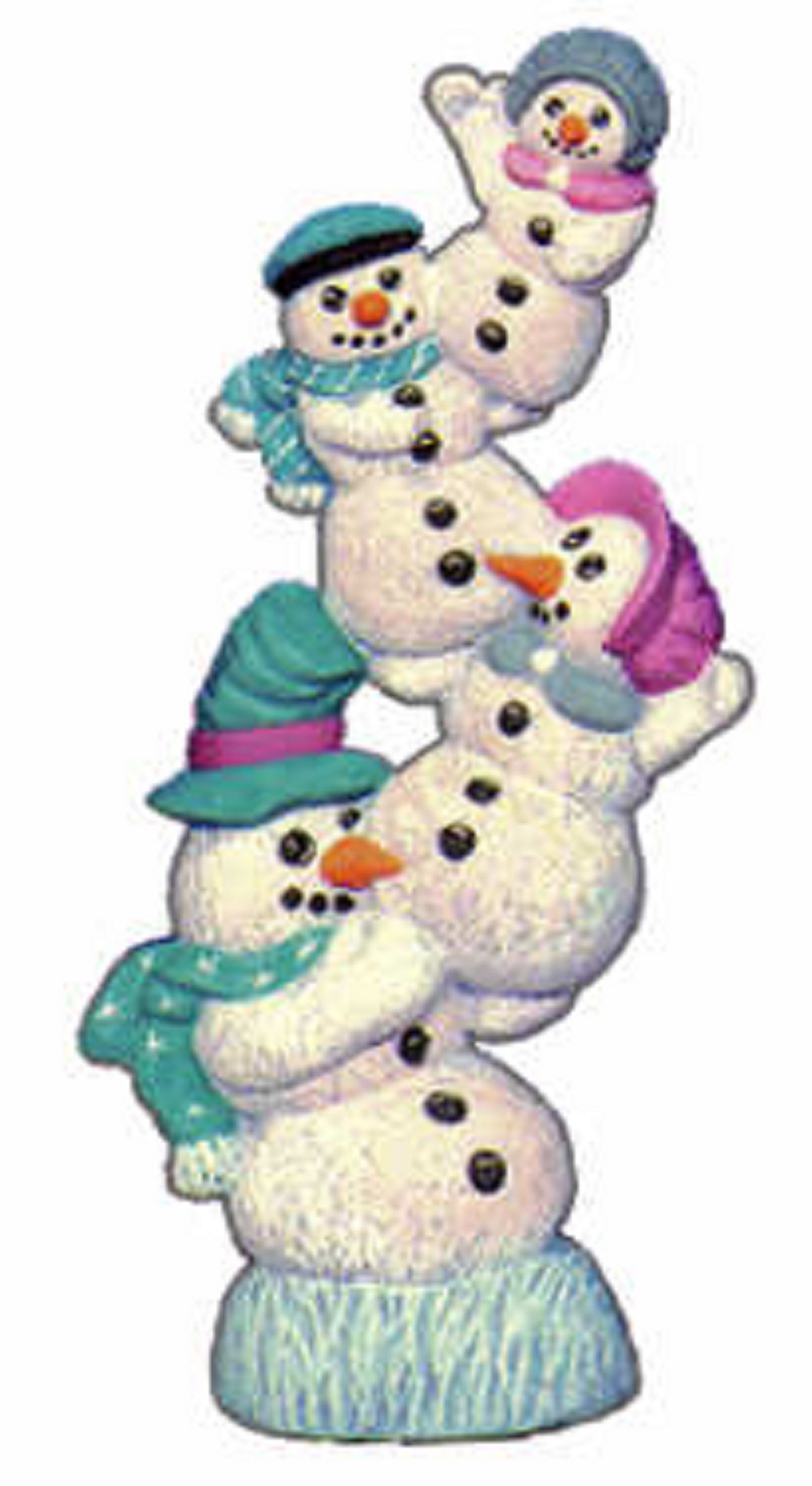 Snowmen Stack Ceramic Bisque 9