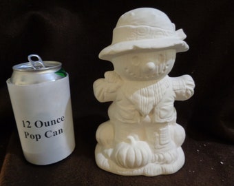 7 1/2" Scarecrow with Pumpkins - Ready to Paint - E777