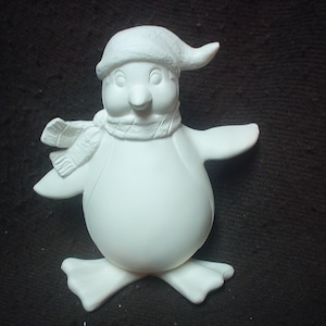 Ceramic Bisque Bird: 6&quot; Standing Wobble Penguin- Ready to Paint - C530