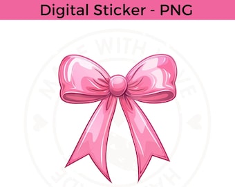 Croquette Pink Bow png   - Pink Bow PNG - Digital Download - PNG files - Digital PNG - Planner Stickers - Instant Download