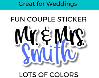 Couple Sticker - Water Bottle Sticker - Name Stickers - vinyl name stickers - stickers - Mr. & Mrs. Sticker - Personalized Sticker Decals