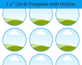 Plantilla de círculo imprimible editable de 2,5" para Canva - Plantilla de pegatina de círculo instantánea de 2,5" - Plantilla de círculo - DESCARGA INSTANTÁNEA