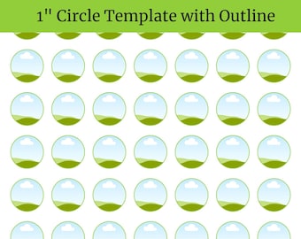 Plantilla de círculo imprimible editable de 1" para Canva - Plantilla de pegatina de círculo instantánea de 1" - Plantilla de círculo - DESCARGA INSTANTÁNEA