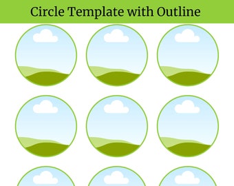 Editable Printable 2" Circle Template for Canva -  Instant 2" Circle Template - Circle Template - INSTANT DOWNLOAD