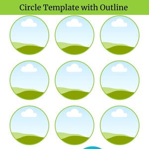Editable Printable 2" Circle Template for Canva -  Instant 2" Circle Template - Circle Template - INSTANT DOWNLOAD