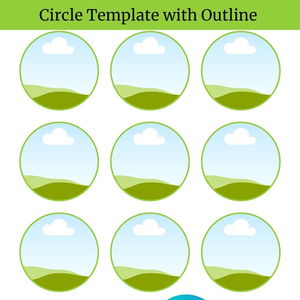 Modèle de cercle 2" imprimable modifiable pour Canva - modèle de cercle instantané de 2" - modèle de cercle - TÉLÉCHARGEMENT IMMÉDIAT