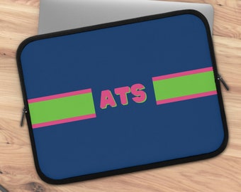 Laptop Case  - Personalized Striped Laptop Sleeve - Monogrammed Laptop Cover - iPad Sleeve - Kindle Sleeve - Neoprene Laptop Case