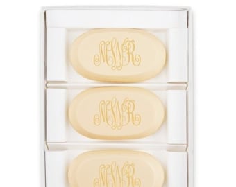 Classic Monogram Personalized Soap Set of 3 - Engraved