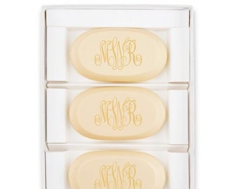 Classic Monogram Personalized Soap - Set of 3 - Engraved