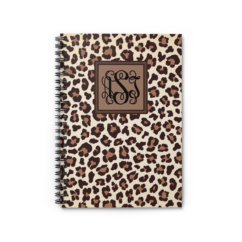 Monogrammed and Personalized Spiral Leopard Notebook Journal Ruled Line Monogram Notebook Leopard Notebook Leopard Journal image 2