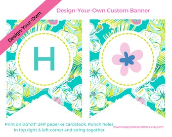 Banner personalizado imprimible fiesta/cumpleaños - Diseñe su propio - Signo de banner de cumpleaños personalizado personalizado - BANNER DE BANDERA PERSONALIZADO - Banner imprimible