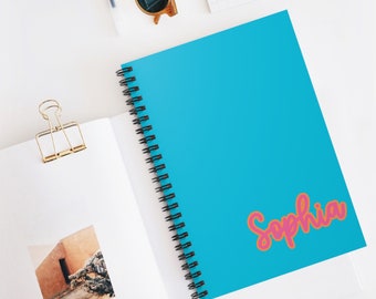 Cuaderno espiral personalizado - Línea reglada - Perfecto para la escuela, diario, notas, diario de pensamientos diarios