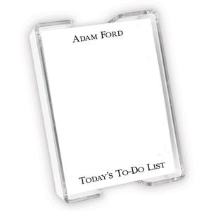 Adams Agenda in Lucite Holder from EMBOSSED GRAPHICS