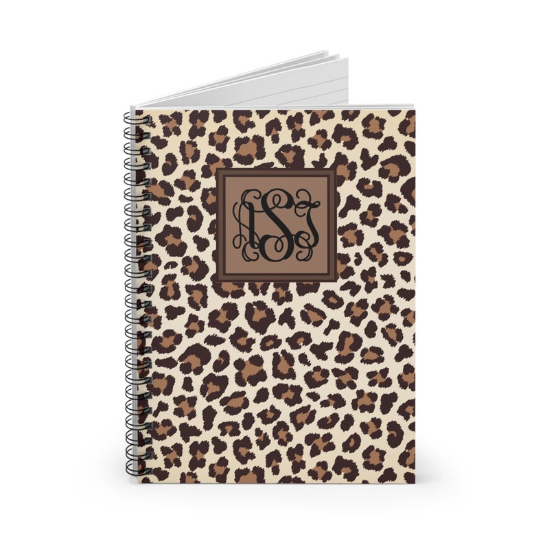 Monogrammed and Personalized Spiral Leopard Notebook Journal Ruled Line Monogram Notebook Leopard Notebook Leopard Journal image 3