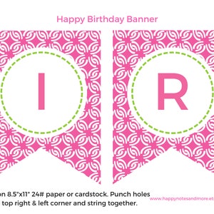 Printable Happy Birthday Banner - Instant Birthday Banner - INSTANT ...