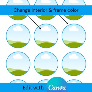 Editable Printable 2.5" Circle Template for Canva - Instant 2.5" Circle ...
