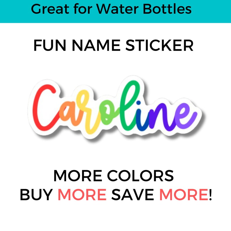 Name Sticker Teacher Sticker Water Bottle Sticker vinyl name stickers stickers laptop sticker Personalized Sticker Decals image 2