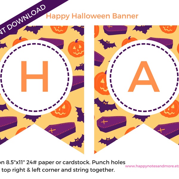 Printable Happy Halloween Banner - INSTANT DOWNLOAD!