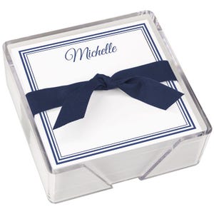 Colonial Memo Square in Lucite Holder from EMBOSSED GRAPHICS