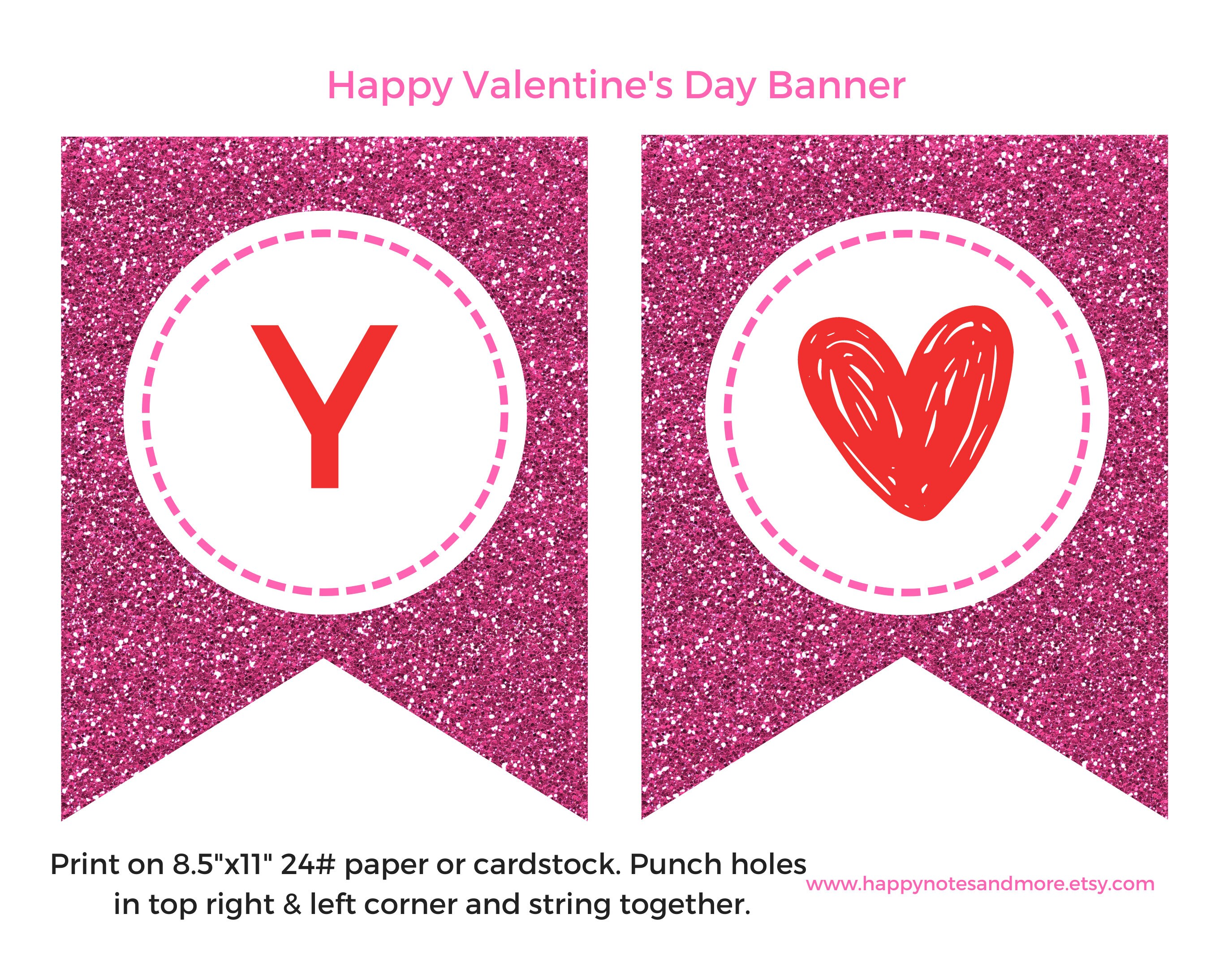Happy Valentine's Day Printable Banner Instant Happy - Etsy