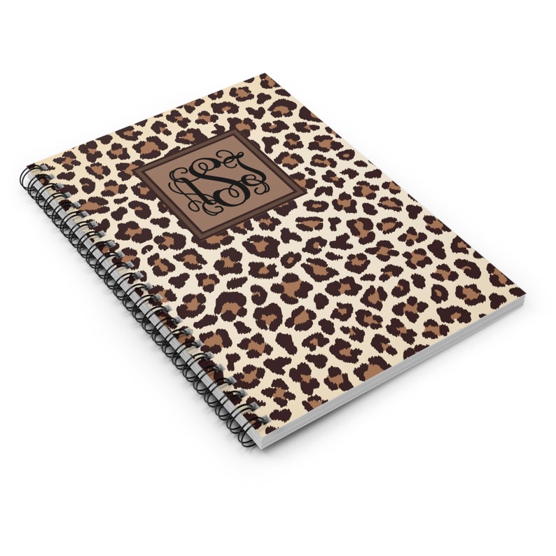 Monogrammed and Personalized Spiral Leopard Notebook Journal Ruled Line Monogram Notebook Leopard Notebook Leopard Journal image 4