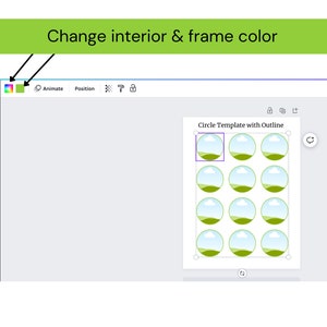 Modèle de cercle imprimable modifiable de 1,5 pour Canva modèle d'autocollant circulaire instantané de 1,5 modèle de cercle TÉLÉCHARGEMENT IMMÉDIAT image 3