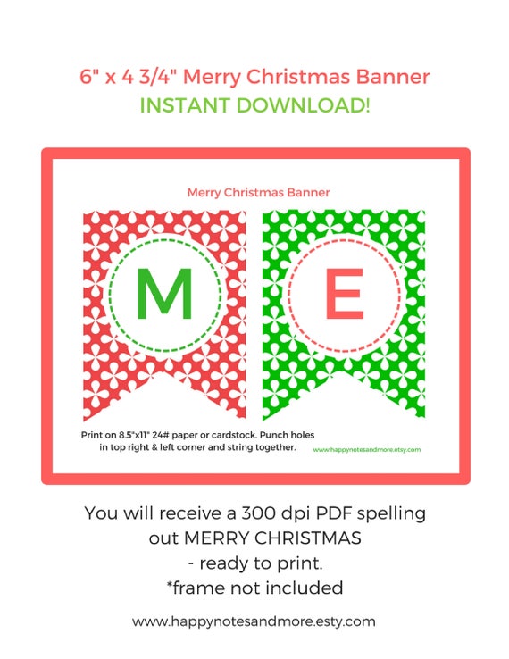 merry christmas printable banner instant merry christmas etsy merry christmas banner print