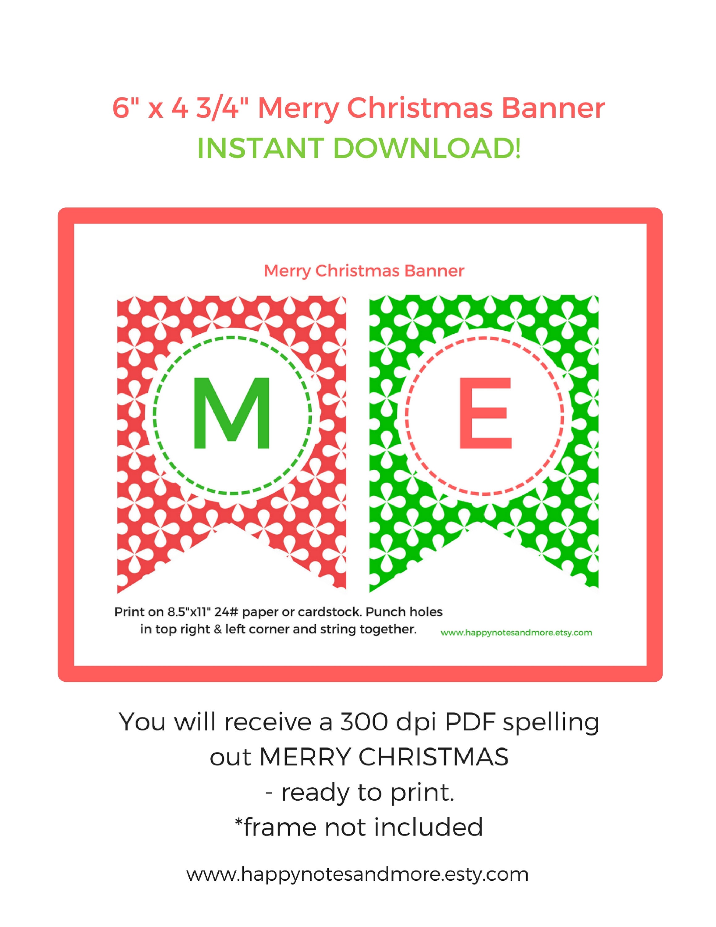 Merry Christmas Printable Banner - Il Fullxfull.1375483378 Oivl 