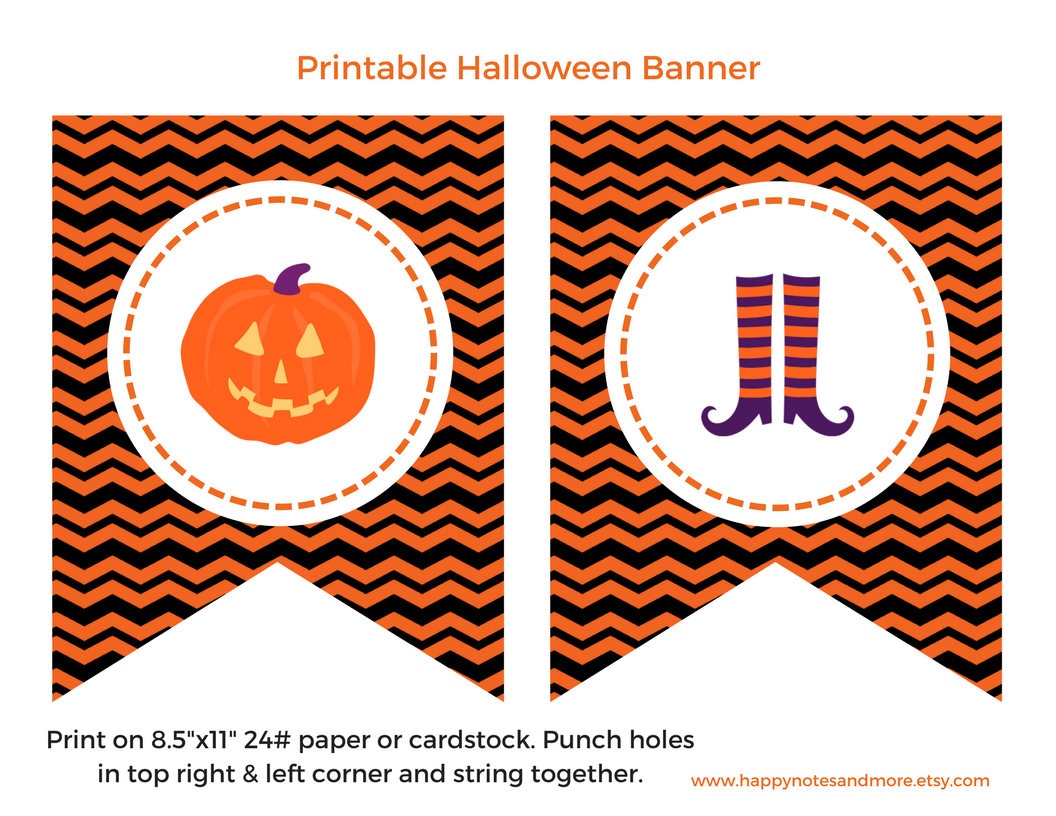 Halloween Printable Banner Instant Happy HALLOWEEN Hanging - Etsy