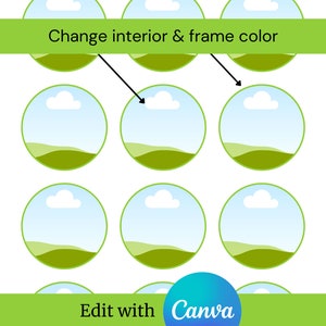 Editable Printable 2 Circle Template for Canva Instant 2 Circle Template Circle Template INSTANT DOWNLOAD 画像 2