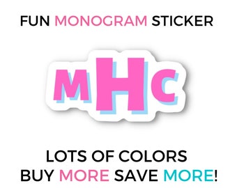 Personalized Custom Monogram Shadow Sticker - Car Decals - vinyl sticker - stickers - laptop and water bottle stickers -Buy more - Save more