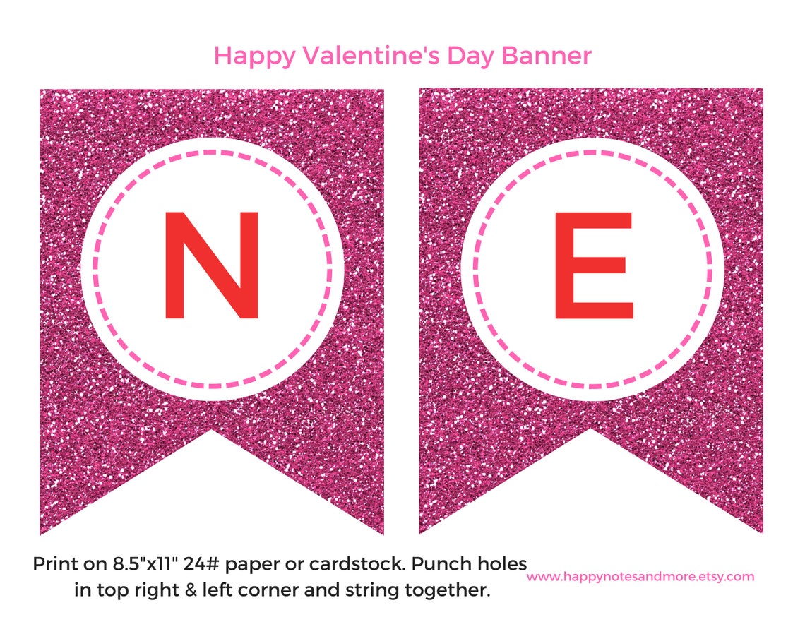 Happy Valentine's Day Printable Banner Instant Happy - Etsy