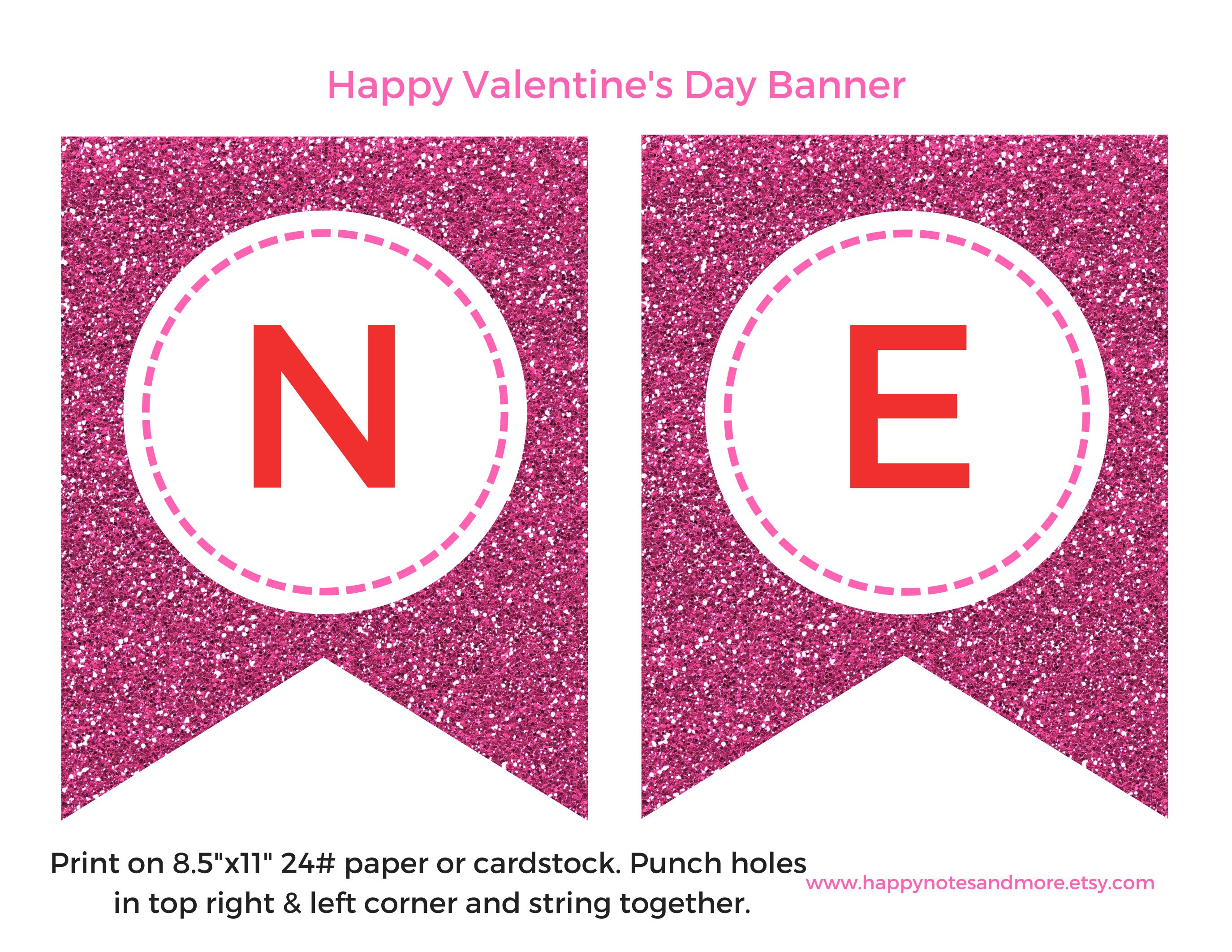 Happy Valentine's Day Printable Banner Instant Happy - Etsy