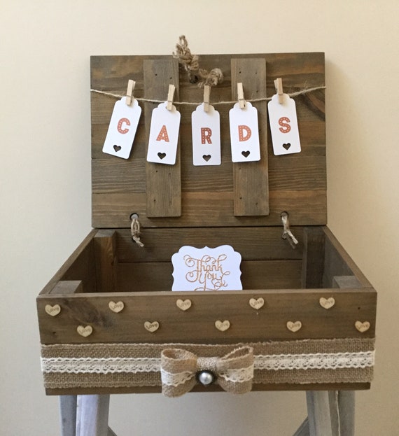 Wedding Card Holderrustic Wedding Card Holder Rose Gold Etsy