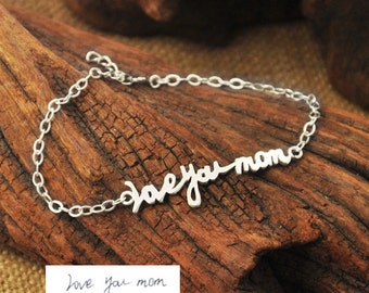 Memorial Signature,Personalized Signature Bracelet,Signature Jewelry,Handwritten Bracelet,Handwriting bracelet, Mothers Day Gift