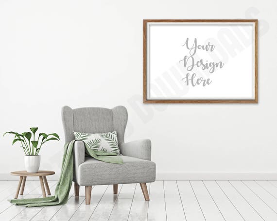 Landscape Photo Mockup 2to3 Ratio Chair Sitting Room Wall