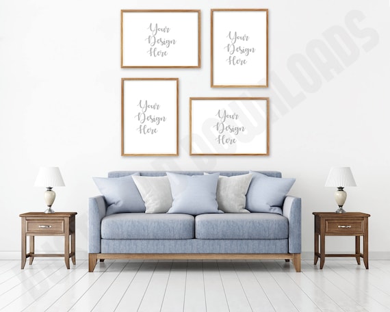 Mixed Orientation Mockup 2to3 Ratio Livingroom Wall Art Digital