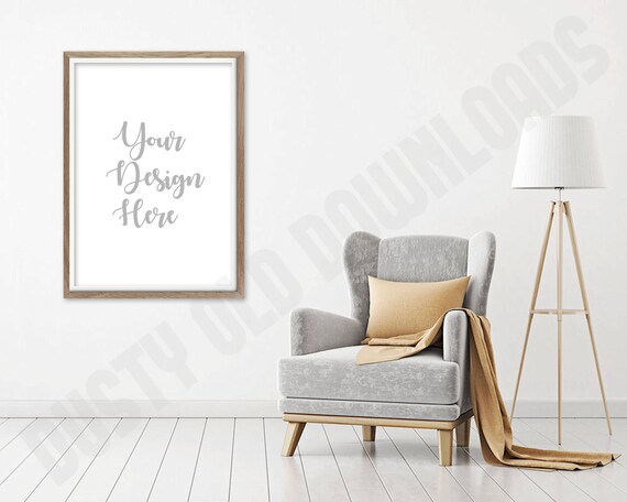 Portrait Photo Mockup 2to3 Ratio Sitting Room Wall Art