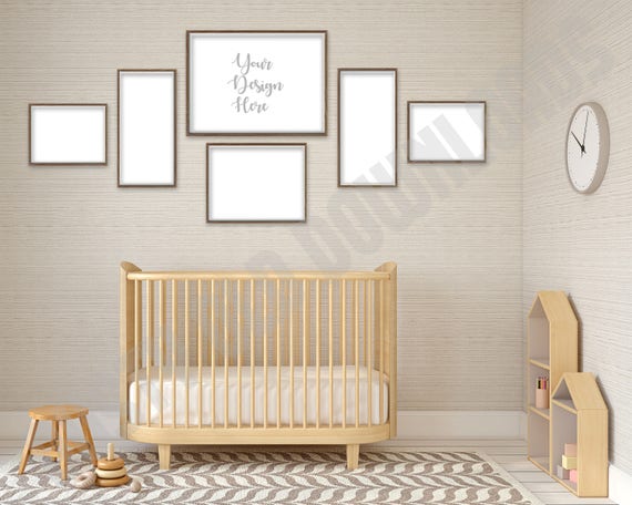 Mixed Ratio Mockup 4to3 5to4 2to1 Crib Nursery Wall Mixed Ratio Mockup 4to3 5to4 2to1 Crib Nursery Wall