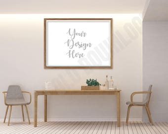 Download Free Landscape Photo Mockup, 2to3 Ratio, Kitchen, Wall Art, Digital Download PSD Template