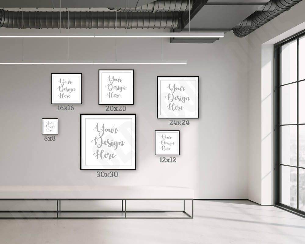 Square Photo Size Mockup Size Chart Frame Sizes | Etsy