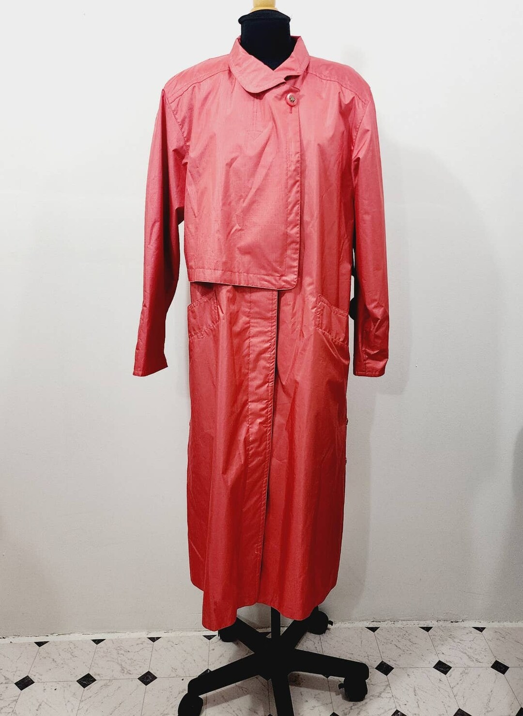 Vintage Trench Jacket Raincoat Laura Winston Salmon Womens Size 12 ...